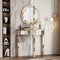 Circle Wall Mirror Beveled Edge Bathroom Vanity Mirror Silver Glass Round Mirror